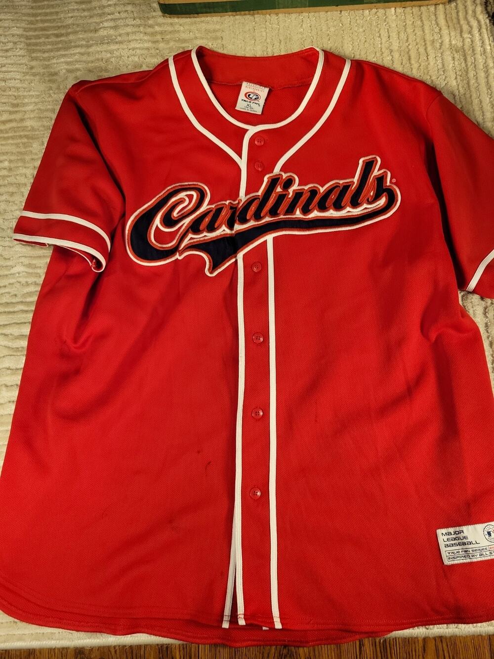 True Fan St Louis Cardinals Jersey Baseball MLB Mens Size XL 46-48 Top Adult